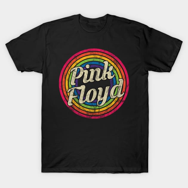 Pink Floyd - Retro Rainbow Faded-Style T-Shirt by MaydenArt